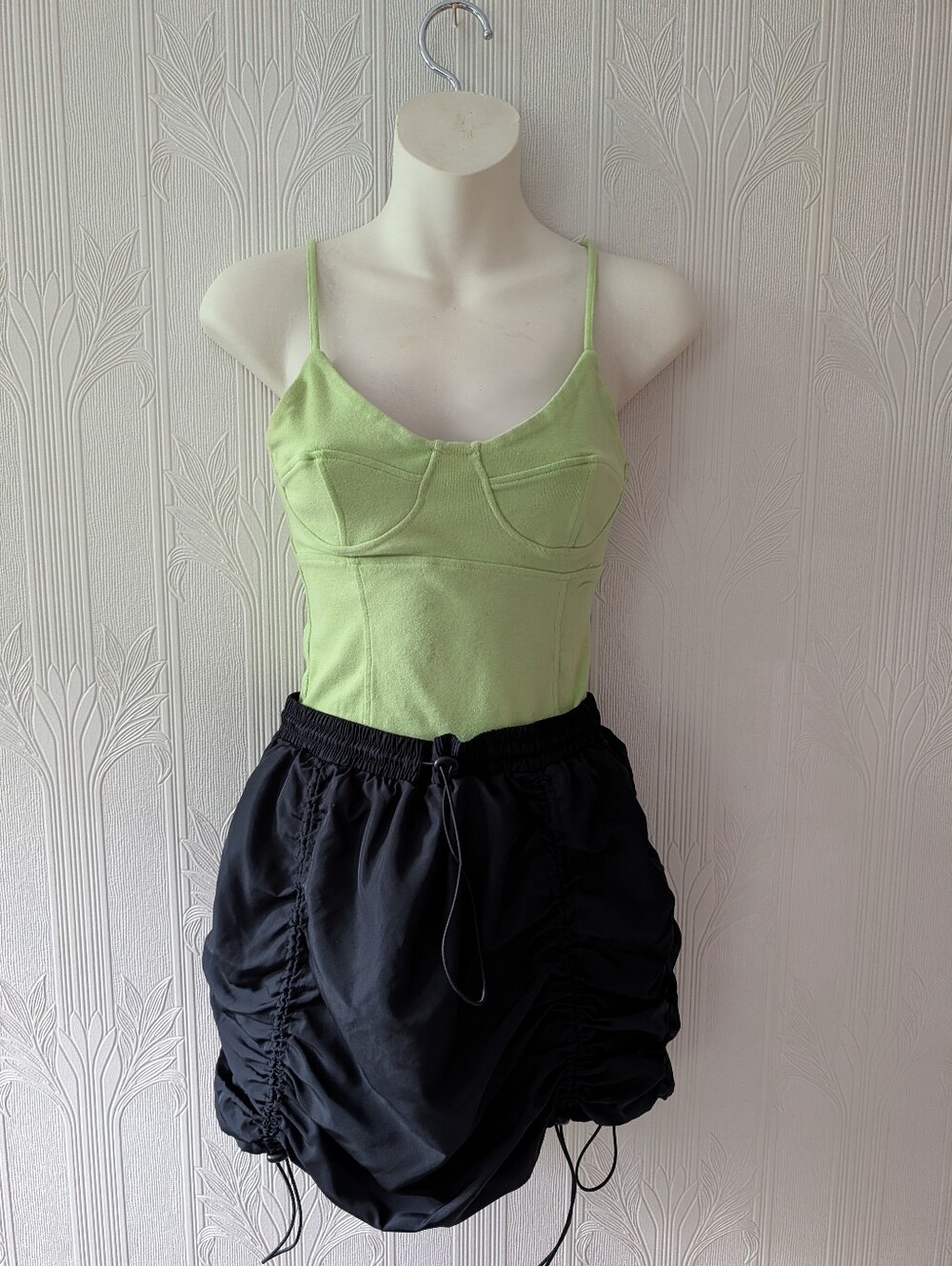 Black Parachute Mini Skirt